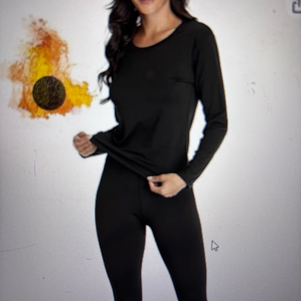 Warmax Tech Thermal Underwear Base Layer Set Black Fleece Lined Women's 2X NWT